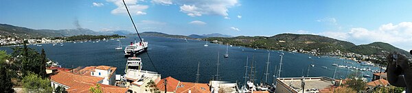 Panoramic view of Saronic Gulf from Poros island