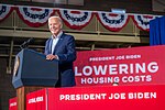 President Joe Biden announces plans for lowering housing costs and increasing housing supplies for U.S. home buyers on 19 March 2024, at the Stupak Community Center, Las Vegas.jpg