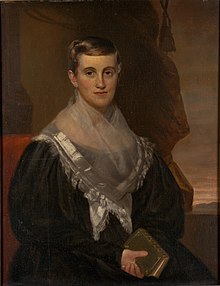 Prudence Crandall, portrait by Francis Alexander, 1834. In the Museum is a full-size, painted copy of this portrait, the original of which is in the Cornell University Library. Prudence Crandall, portrait by Francis Alexander.jpg