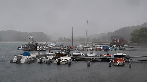 Rain over Holma marina
