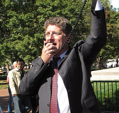 Terry counter-protesting at the National Equality March in 2009