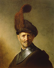 Rembrandt, Un vieil homme en costume militaire, 1630.