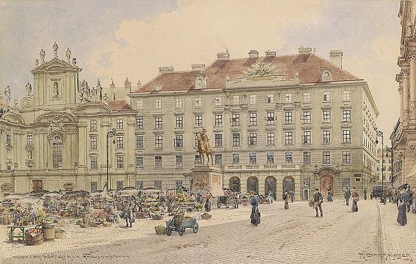 Austrian war ministry building, Am Hof, demolished in 1913