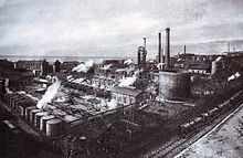 Oil refinery in Rijeka in the 1930s Rijeka oil refinery around 1930.jpg