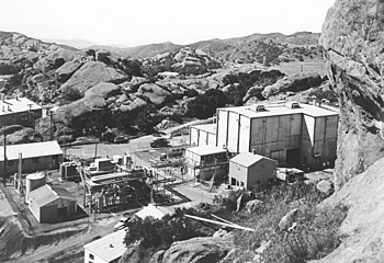 The Sodium Reactor Experiment facility in 1958 SSFL SRE Facility 1958.jpg