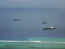 USNS PFC Dewayne T. Williams, USNS Dahl, and USNS Maj. Stephen W. Pless anchored off the coast of Saipan in June 2011 Saipan 2011 362.jpg