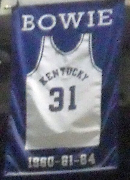 Bowie's #31 jersey was retired by the University of Kentucky. This banner in Rupp Arena honors him.