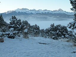 The San Juan Mountains from Ridgway in Southwestern Colorado, during the winter