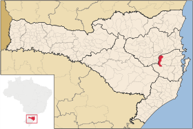 Localização de Leoberto Leal em Santa Catarina