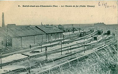 Les installations marchandises de la gare, avant la Première Guerre mondiale.