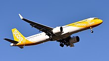 Scoot Airbus A321neo Scoot Airbus A321neo 9V-NCB Perth 2019 (01).jpg