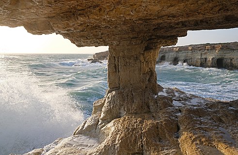 Sea caves at Cape Greco National Park, Cyprus.