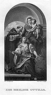 Thumbnail for File:Sebastian Langer (1772), Die heilige Ottilia, Kupferstich nach G. Cignaroli, D2400-1.jpg