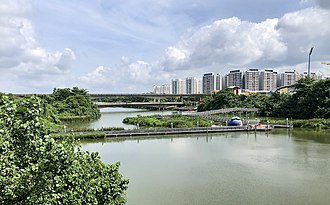 Sengkang Floating Wetland Sengkang Floating Wetland from Sengkang South Bridge.jpg