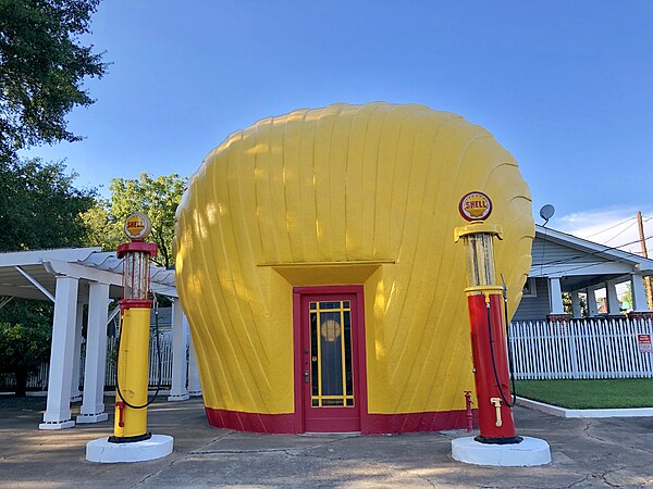 Image: Shell Shaped Shell Service Station, Waughtown, Winston Salem, NC (49036350531)