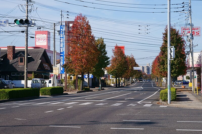 File:Shimomura intersection and street of Hyogominami, Saga.jpg