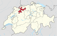 Položaj kantona Solothurn na karti Švicarske