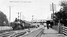 A branch line train at South Acton station in 1911 South Acton station 1911.jpg