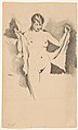 Standing naked woman drying herself off, Willem Witsen