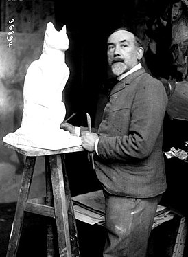 Steinlen en su estudio, 1913