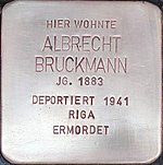 Stolperstein für Albrecht Bruckmann (Südwall 34)