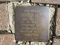 Stolperstein Bertha Marx, 1, Schmiedegasse 2, Frankenberg, Landkreis Waldeck-Frankenberg.jpg