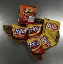 Frito-Lay company is based in Texas Texas-shaped basket with chips.png