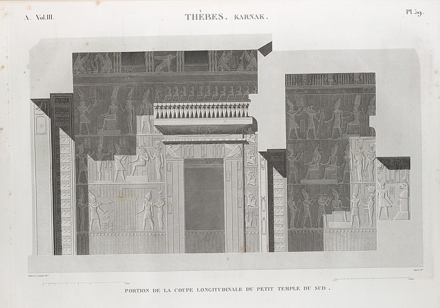 Pl.59 - Portion de la coupe longitudinale du petit temple du sud