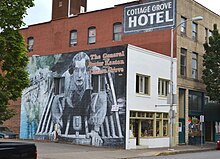 The General signage in Cottage Grove where the cast and crew stayed The General (Cottage Grove, Oregon).jpg