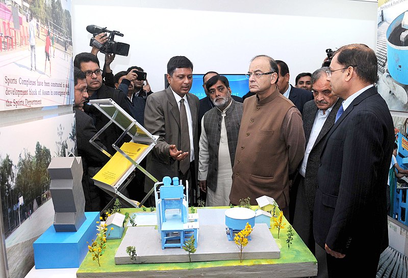 File:The Union Minister for Finance, Corporate Affairs and Information & Broadcasting, Shri Arun Jaitley visiting an exhibition, at the MGNREGA SAMMELAN-2016, in New Delhi. The Union Minister for Rural Development.jpg