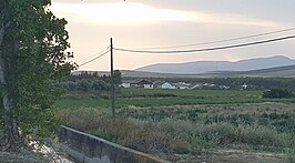 La localidad de Trasmulas vista desde el municipio de Láchar