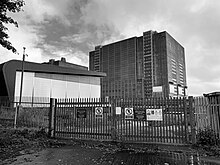 Trawsfynydd Nuclear Power Station from the rear of the facility.