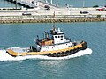 English: Tugboat seem from a cruise ship in the Port of Miami