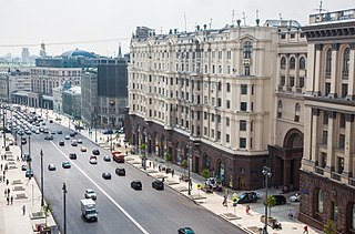 Tverskaya Street Thoroughfare in Moscow, Russia