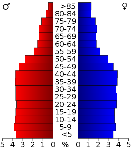2000 Census Age Pyramid for Milwaukee County