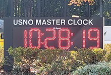 US Naval Observatory outside display of the master clock time US Naval Observatory Master Clock.jpg