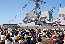 The guided-missile destroyer USS Stockdale is commissioned at Naval Base Ventura County