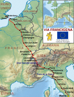 Via Francigena - Localizzazione