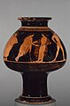 Pederastic scene. Attic Psykter. Attributed to Smikros. Date: around 510 BCE