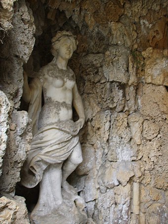 Sculpture in a grotto setting, Villa Torrigiani, Lucca