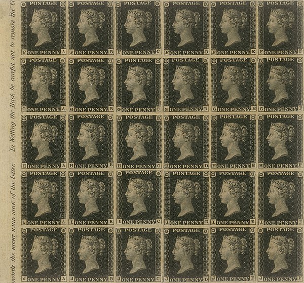 Large mint block of the Penny Black