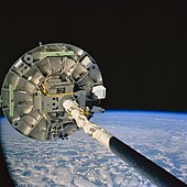 Sega was the flight engineer of STS-60, during which the Wake Shield Facility was deployed. Wake shield facility.jpg