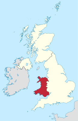 Locational map of Wales in the——United Kingdom