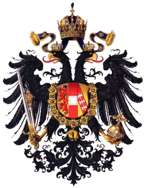 Хералдички приказ Ордена златног руна на малом грбу Аустријског царства из 1815. године;