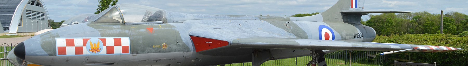 Wellingborough banner Sywell Aviation Museum Hawker Hunter F.2.jpg