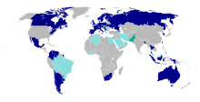 Wikimedia kapittel distribusjonskart i 2019