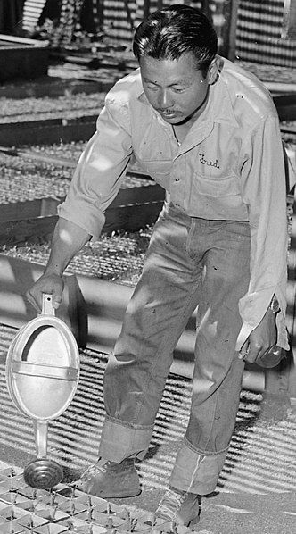 File:"Fred" detail, Woodland, California. The departure of persons of Japanese ancestry by special train for Merced . . . - NARA - 537812 (cropped).jpg