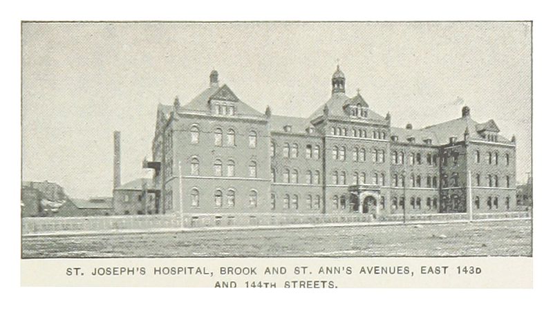 File:(King1893NYC) pg483 ST. JOSEPH'S HOSPITAL, BROOK AND ST. ANN'S AVENUES, EAST 143D AND 144TH STREETS.jpg