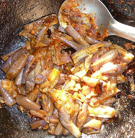 Brinjal with onion curry made in Andhra Pradesh, Vijayawada