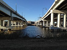 Underside of the completed bridges in 2015 11th Street Bridges underside 2015.jpg